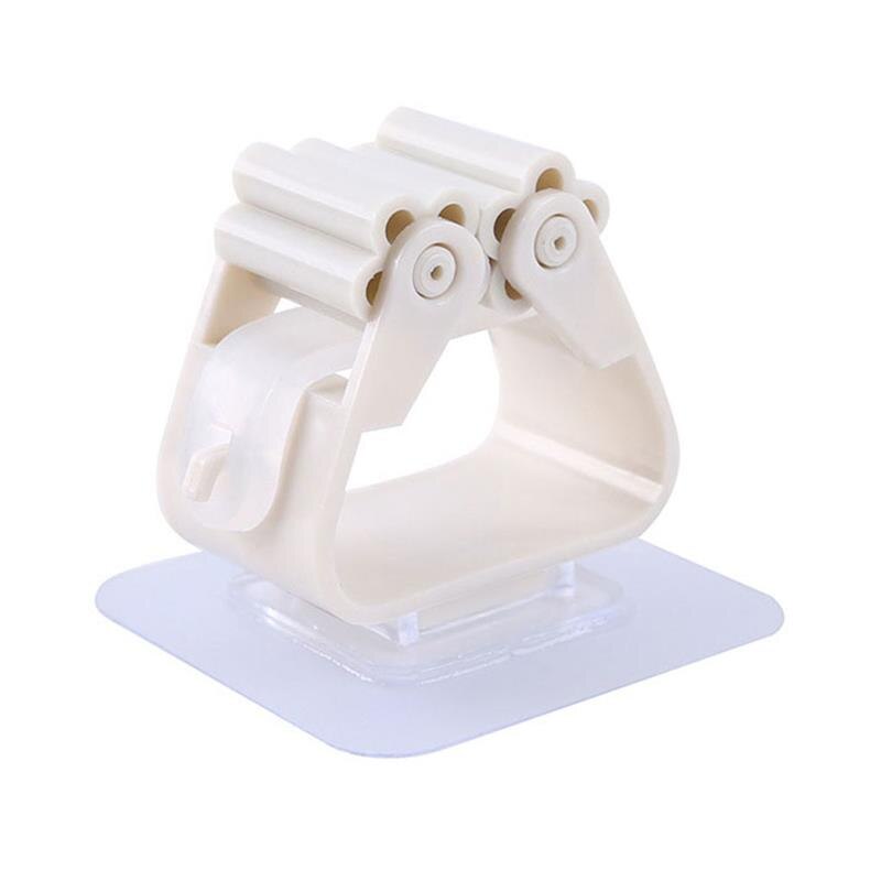 Wall Mounted Mop Holder Bathroom Toilet Lavatory Broom Mop Gripper Adhesive Wall Hanger, Green: beige