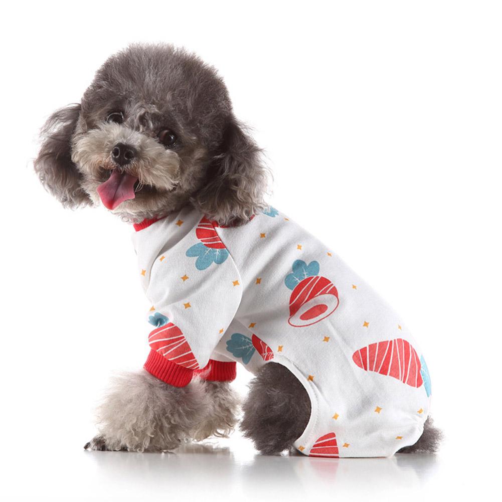 Pijama estampado para mascotas, Otoño Invierno, algodón, ropa de noche para perros y Mascotas: XS