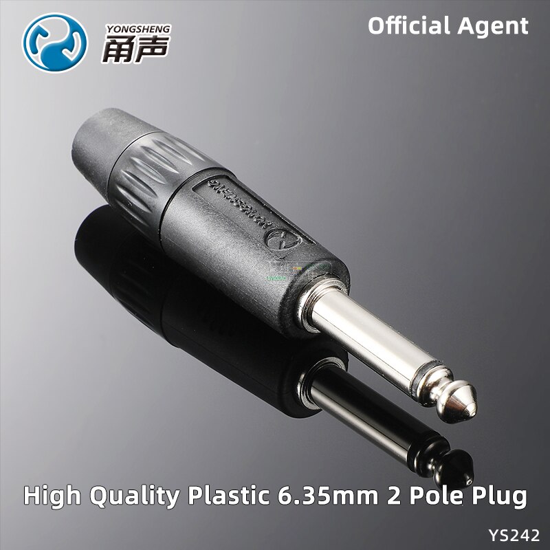 Neutrik yongsheng 10 × 6.35mm ts trs mono-stereo-vergoldeter stecker 1/4 & #39 ;& #39 ; lautsprecher-, gitarren-, mikrofon- und headset-audio-lötanschluss: Ys242 2 pole
