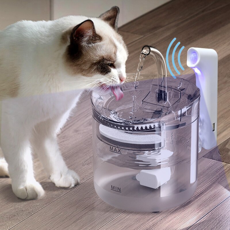 2L Katze Wasser Brunnen Filter Automatische Sensor Trinker Für Katzen Zubringer Haustier Wasser Spender LED Auto Trinken Brunnen Für Katzen