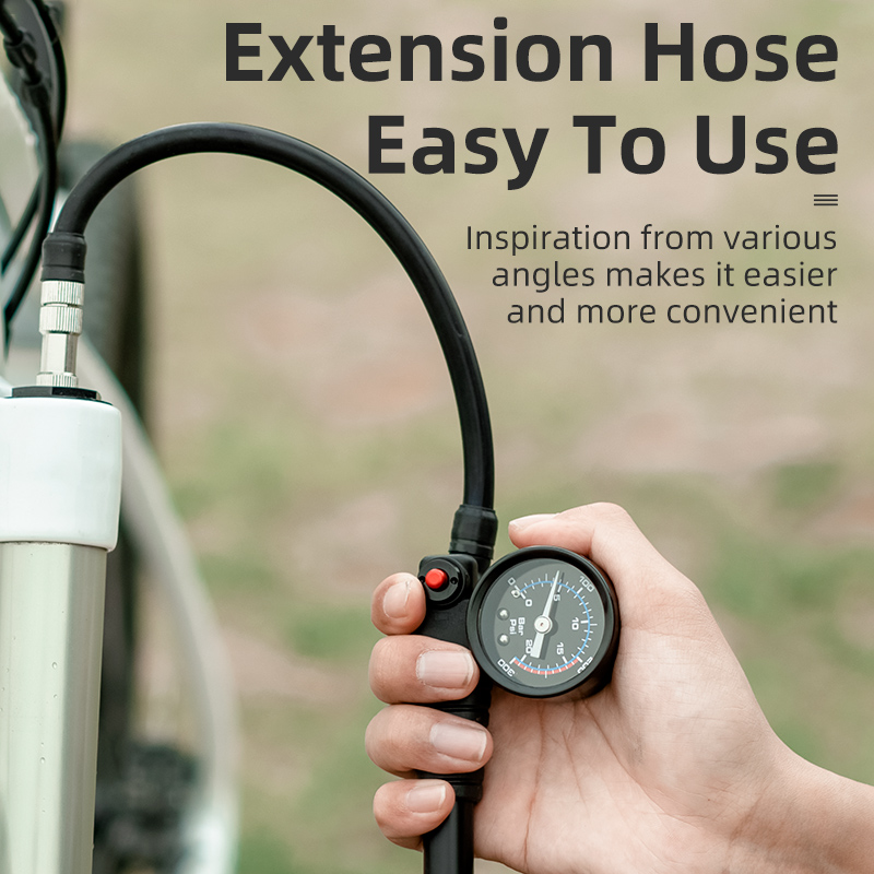 Rockbros Cycling Bicycle Air Pump High-pressure 300psi Fork Pump Gauge Fork Rear Suspension Shock Absorber MTB Road Bike Pump