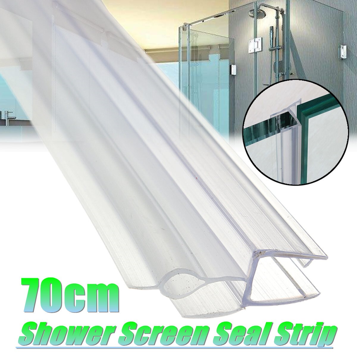 4-6mm Douche Scherm Water Seal Strip Bar Gebogen Platte Glas Bad Deur tot 17mm Hiaten