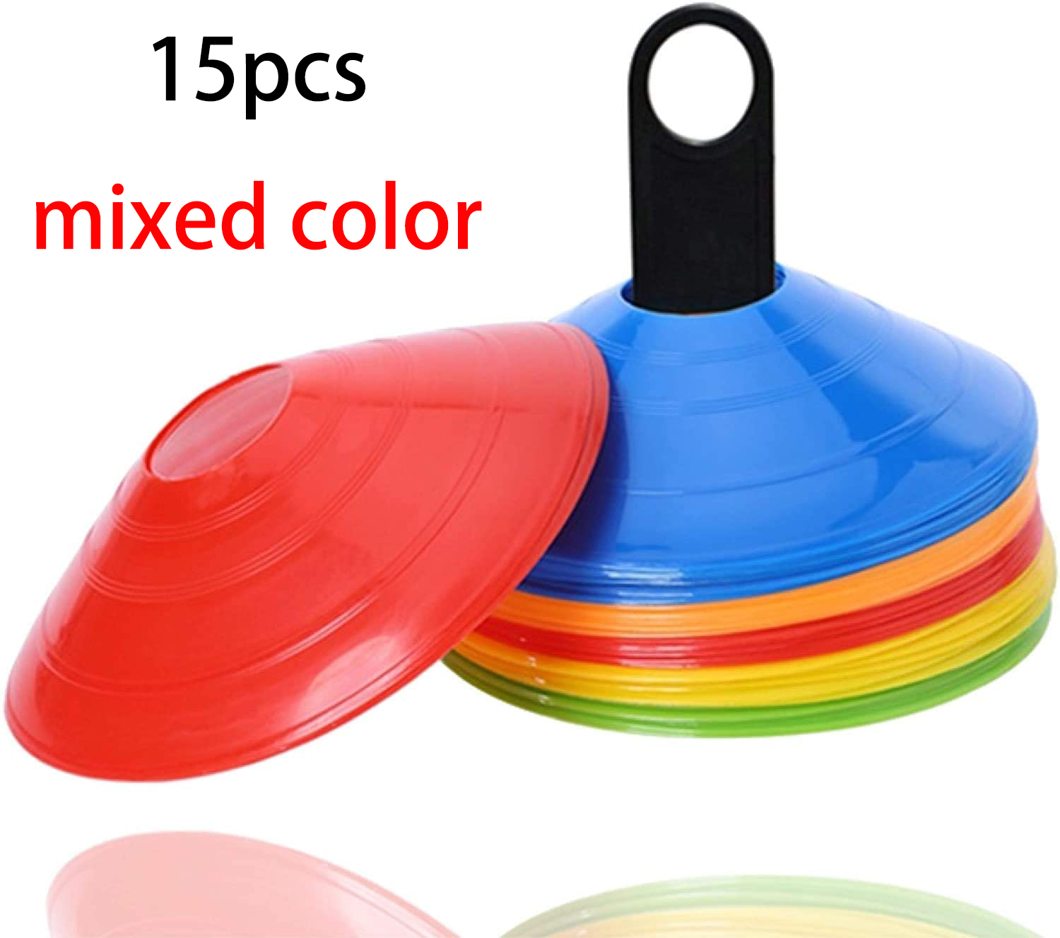 10/15/20/25pcs Agility Disc Cone Set Multi Sport Training Space Cones with Plastic Stand Holder for Soccer Football Ball Game: Navy Blue