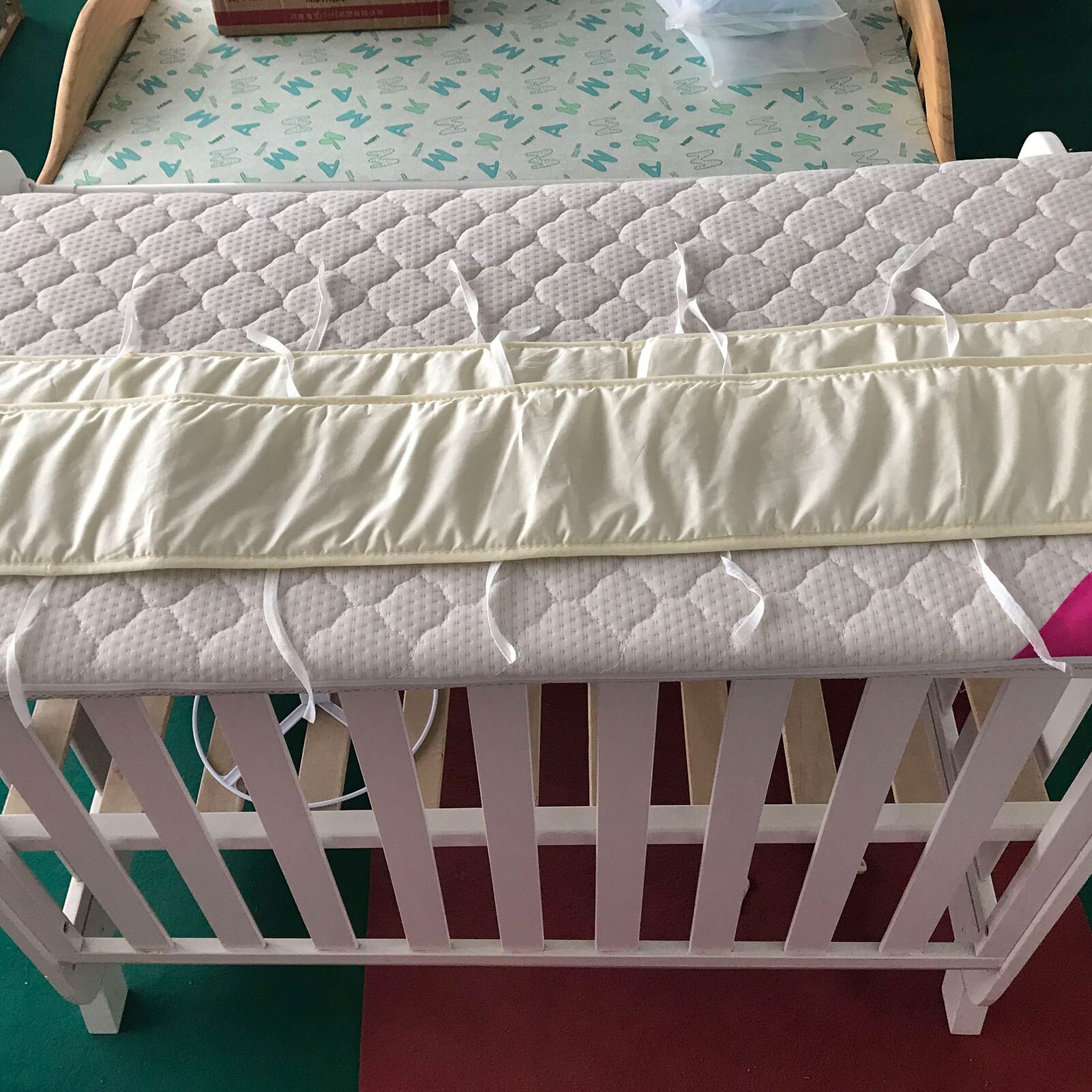 Babybedje, Katoen Bed Muur Bescherming Strip, Anti-Collision En Anti-Bijten Stiksels Bed Zachte Rand