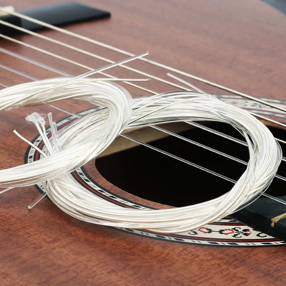 6 teile/satz klassische Gitarren saiten einstellen Super leichte klassische Gitarre klar Metall Nylon Gitarren saiten Ersatz zubehör Teile