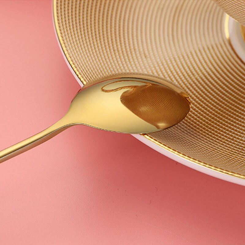 Rvs Lolly Vorm Lepel Vork Goud/Zilver Kleur Koffie Roeren Suiker Theelepel Fruit Dessert Scoop Keuken Servies