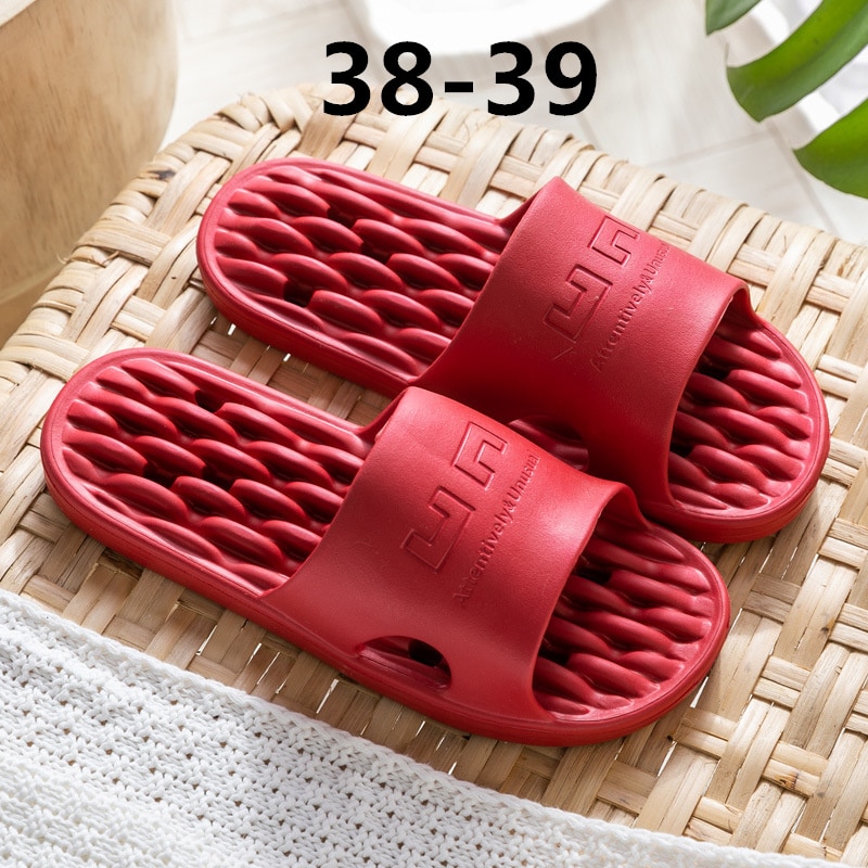 , zapatillas Xiaomi EVA de verano para mujer, zapatos informales de playa suaves, chanclas de baño para hombres, chanclas de ducha para mujer, zapatillas para casa o piscina: Red 38-39