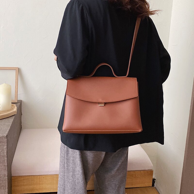 Vintage Female Tote Bag PU Leather Women's Handbag High capacity Shoulder Messenger Bag