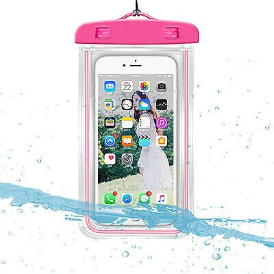 Été lumineux étanche poche natation Gadget plage sac sec housse de téléphone Camping ski support pour téléphone portable 3.5-6 pouces: Couleur rose