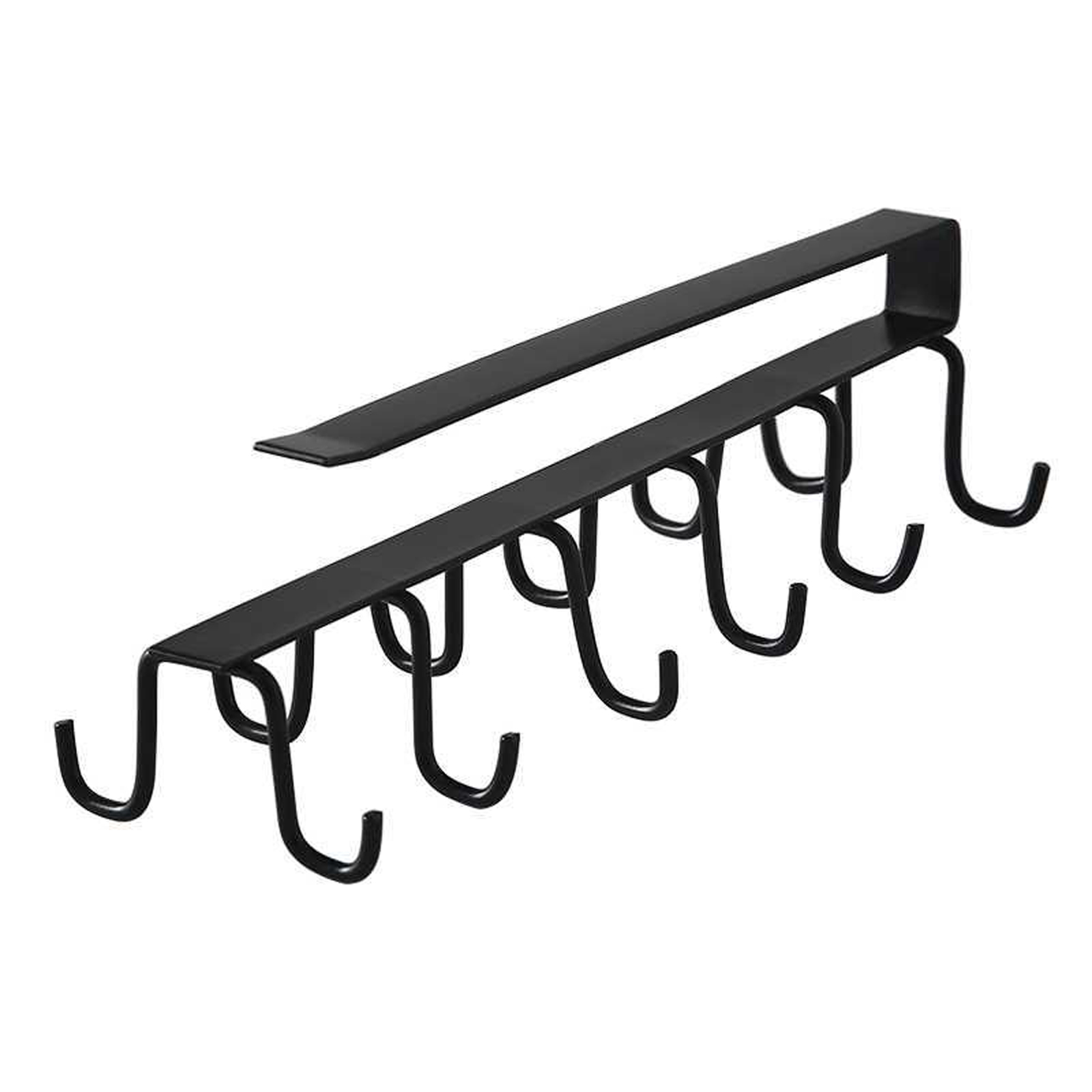Jern 6 kroge opbevaringshylde garderobeskab metal under hylder krus kop bøjle badeværelse køkken arrangør hængende stativ holder