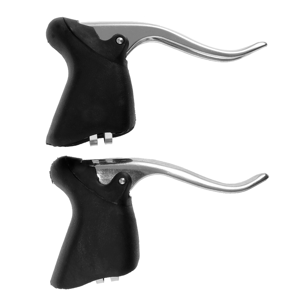 Lovoski 2Pcs Road Bike Bar Brake Lever Bent Hand Brake Handle