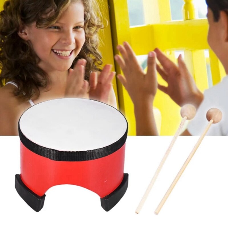 Tambor de mano Orff de 6 pulgadas, instrumento de percusión, instrumentos de madera para niños y niñas, mano de baile, tambores de juguete