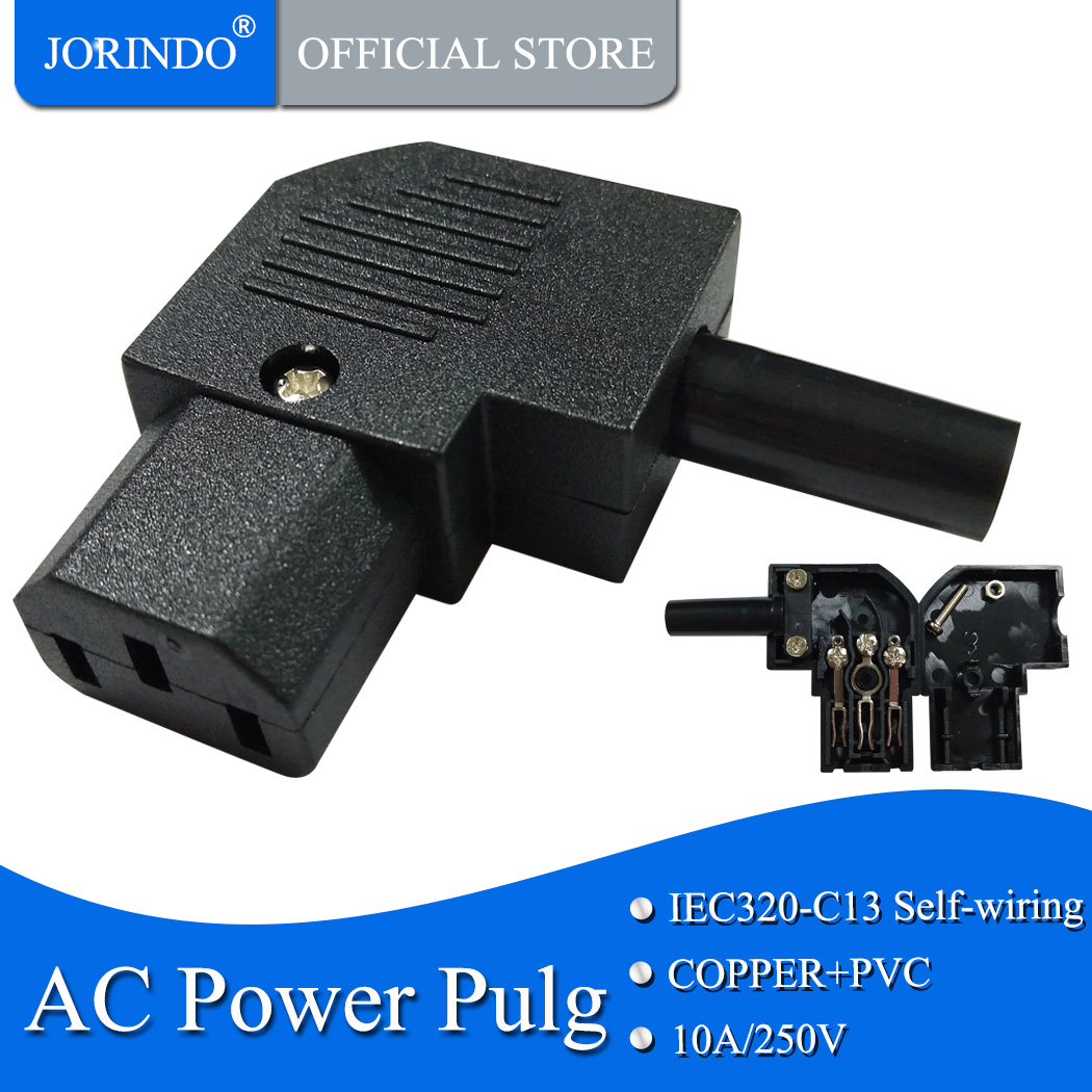Jorindo Iec C13 Links Hoek Rewirable Horizontale Connector 125 V-250 V C13 90 Graden Plug