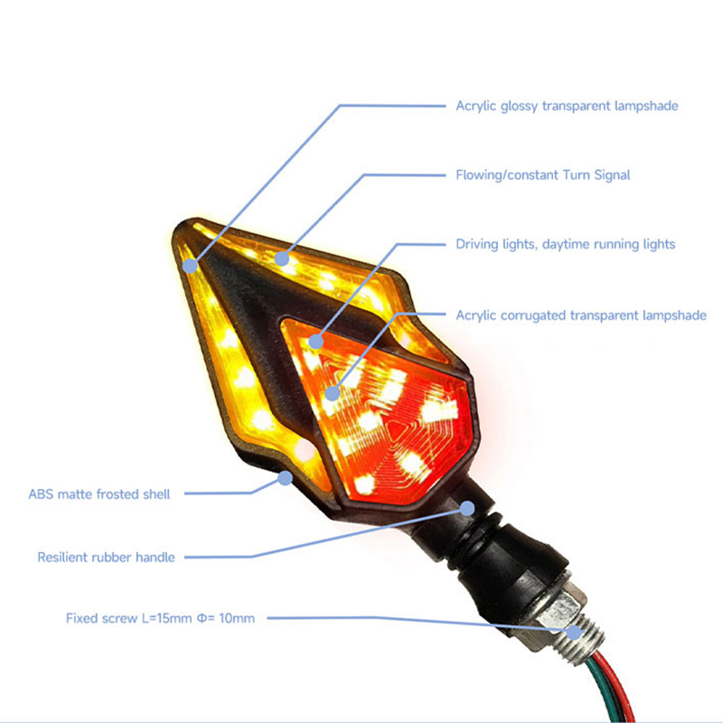 2 uds lámpara de dirección de motocicleta indicador luces de señal de giro freno LED luz de giro trasera intermitentes luz intermitente ámbar