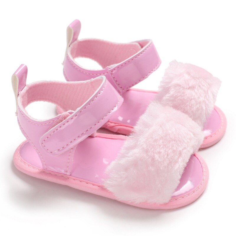 Baby sandaler pels søde spædbørn piger sandal baby sko børn sandal sommer småbørn prinsesse skridsikre tremmesko til pige: Lavendel / 1