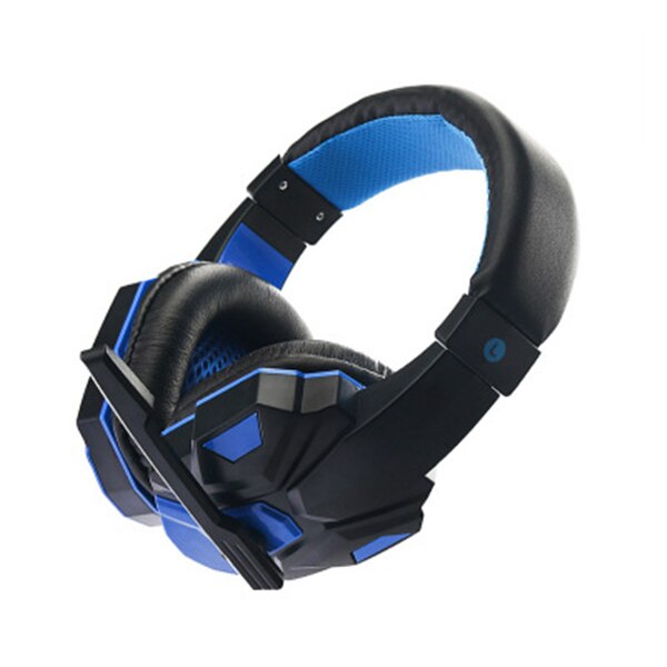 Surround Stereo Gaming Headset Headband Headphone Wired USB 3.5mm LED with Mic for PC PS4 Xbox One Laptops Tablet Smartphones: PC780-No light-Blue