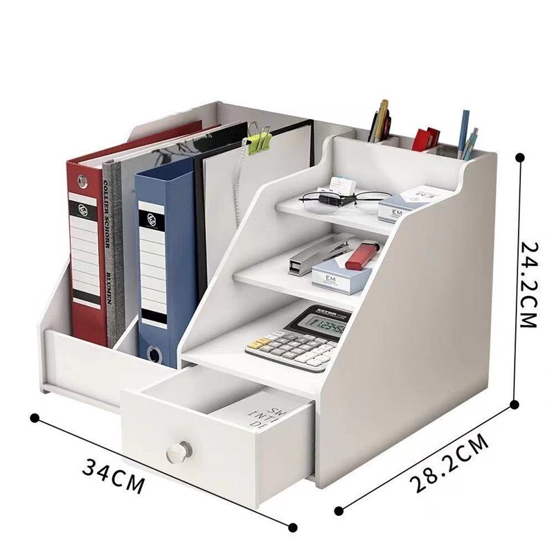 Office Supplies Folder Storage Box Multi-layer Bookshelf Simple Table Multifunctional Bookend DIY Desktop Storage Box: 4