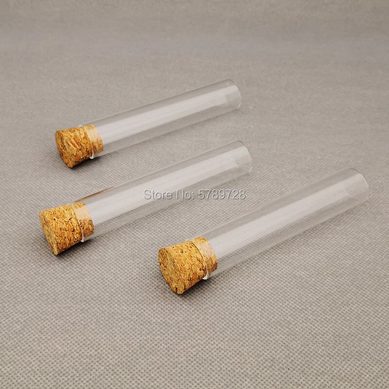 50 teile/los 20x100mm Glas Flachen boden reagenzglas mit korken, Verdickt Labor glas reaktion schiff