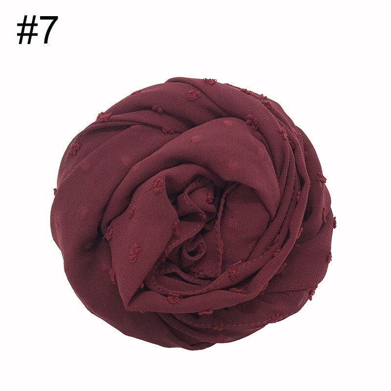 Fuzzy ball scarf Plain solid scarves Lady's wrap Chiffon muslim hijab Women shawls: 7