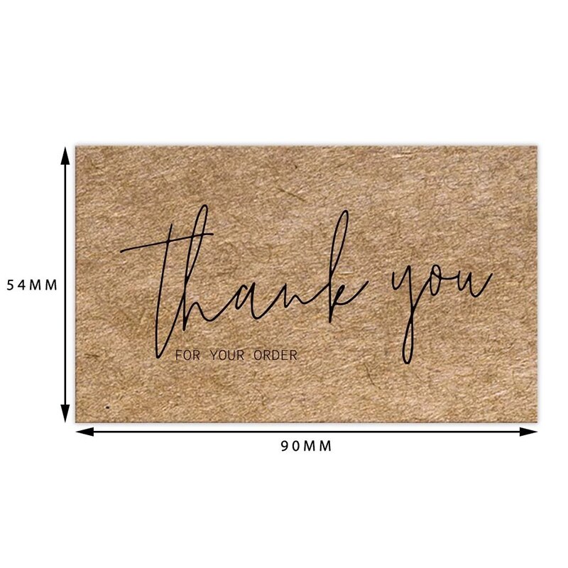 30pcs/bag Thank You for Your Order Cards 3D Kraft Paper Thanks Greeting Card Appreciation Cardstock for Small Business Sellers