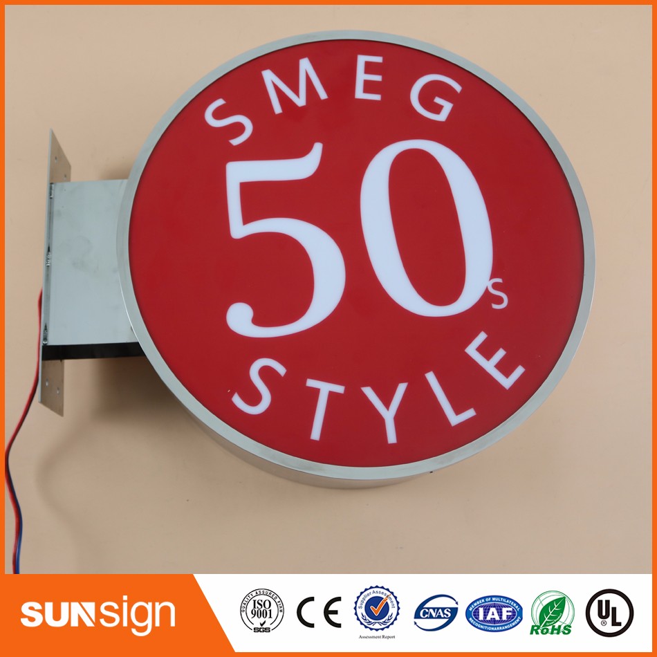 Custom Waterproof light up signs stainless steel LED light box with acrylic surface for outdoor block letter signs