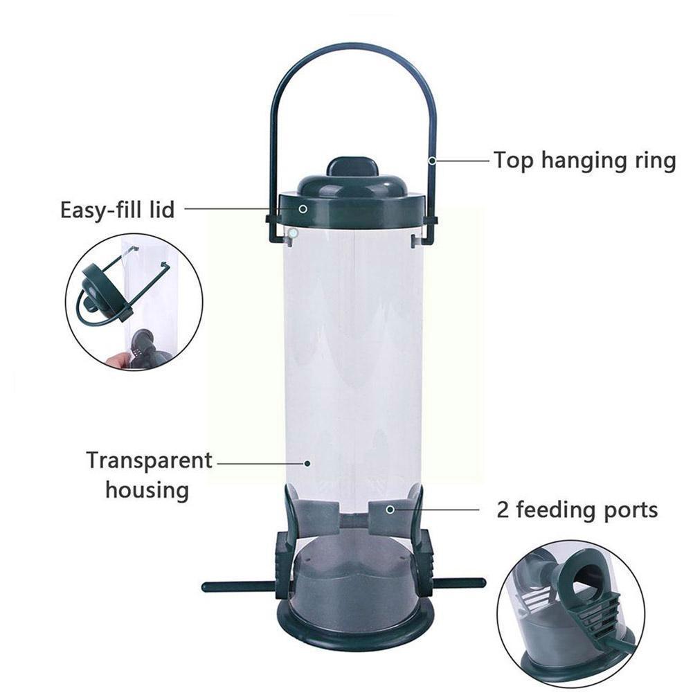 Pet Bird Feeder Pet Food Dispenser Outdoor Hanging Automatic Holes Foot Feeder Multiple Feeding Tool Bird Flying Animal S7P8