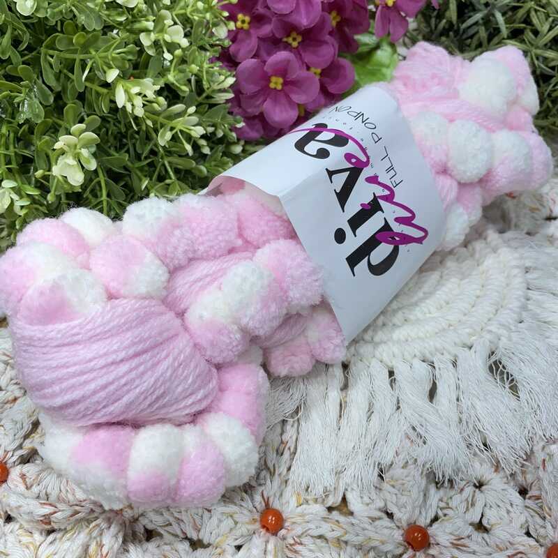 Pom Pom Fancy Hand Knitting Yarn,100 Pcs Pom Pom-(100 Gr)-(3,5 Mm)-(75 Mt)-Yarn Thickness:(1 Mm)-Acrylic-Thin-Blanket-Sweater-His-Scarf-Baby-Women-Girl-Made In Turkey