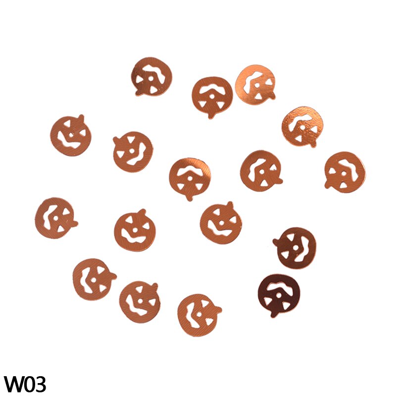 Halloween Confetti Pumpkin Spider Bat ghost Skull Happy Halloween Table Sprinkles Supplies Halloween Decorations Sprinkles: W03 pumpkin / 1bag