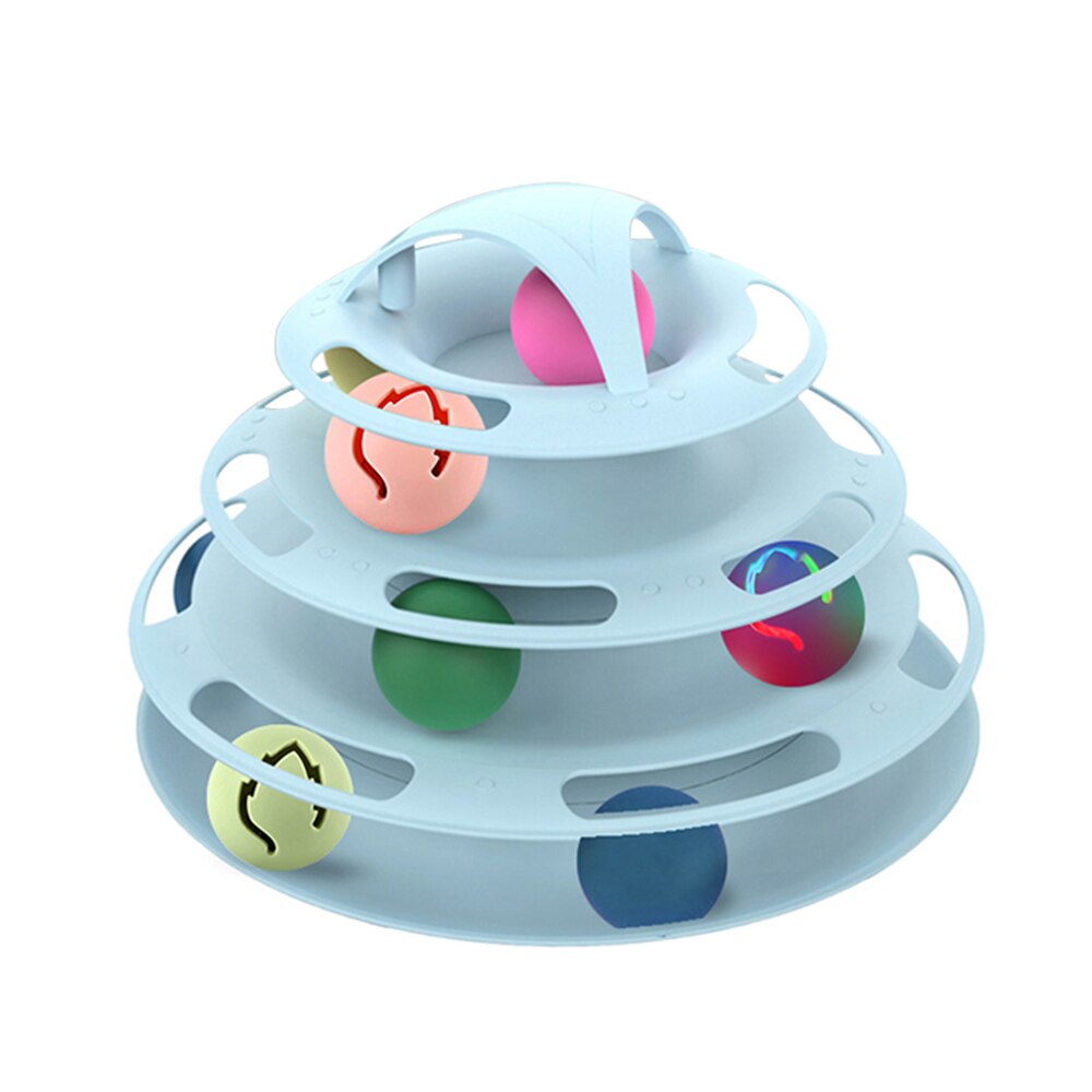 Cat Toy Pet Interactive Funny Track Cat Roller Toy 5 Layers Track Play Ball Cat Crazy Ball Disk Interactive Toy for IQ Traning: F
