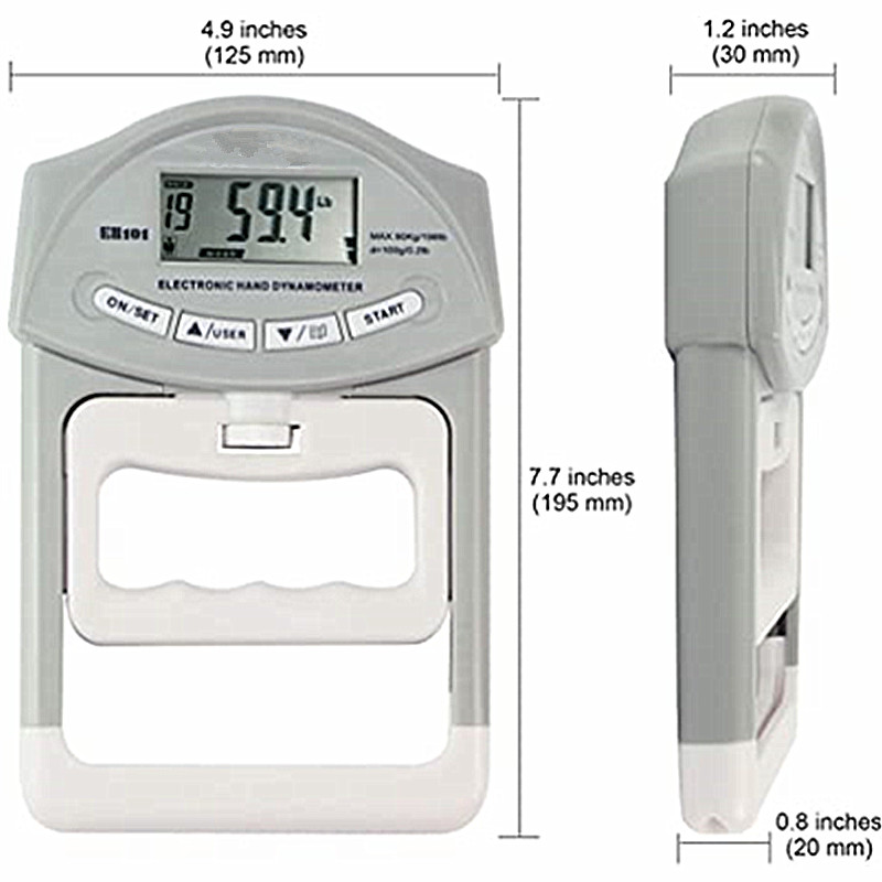 Digital Electronic Hand Dynamometer Grip Strength Measurement Meter Auto Capturing Hand Grip Power 200 Lbs / 90 Kgs