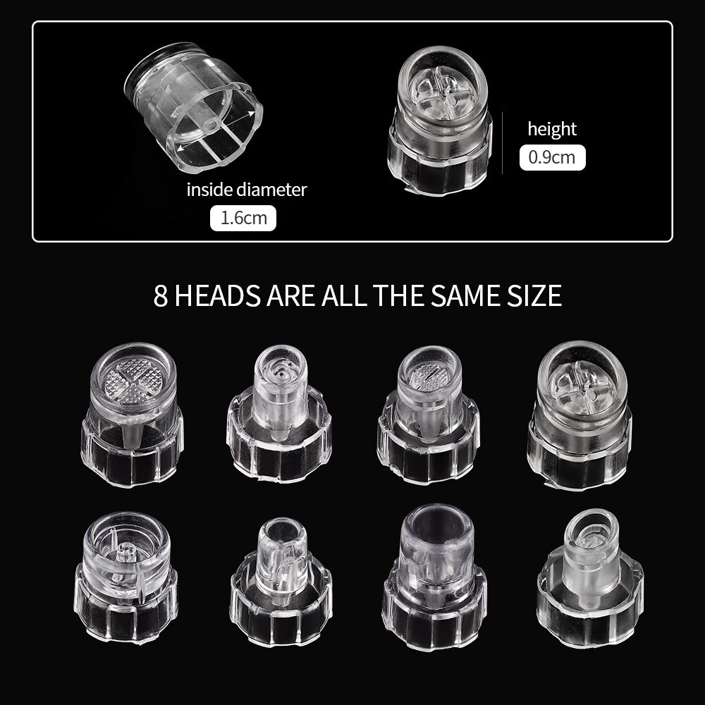 Cabezales de repuesto de puntas de plástico para máquina de belleza, 6 en 1/7 en 1/8 en 1, chorro de dermoabrasión, oxígeno, hidropeel Facial