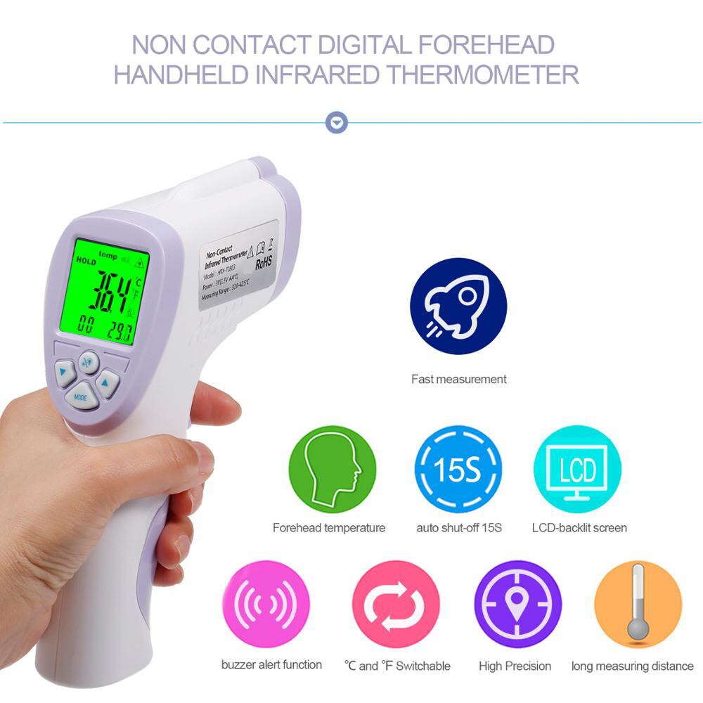 Contactloze infrarood temperatuurmeter baby volwassene digitale lcd temperatuurmeter infrarood thermometer thermometer