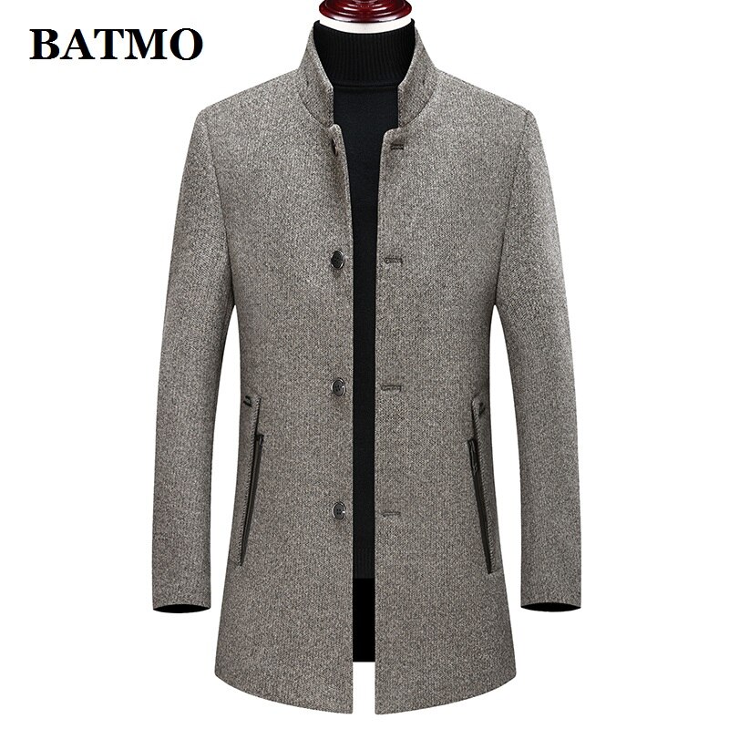 Batmo-trench-coat épais en laine pour hommes, manteau , vestes d'hiver , nouveauté, décontracté: khaki / XXXL