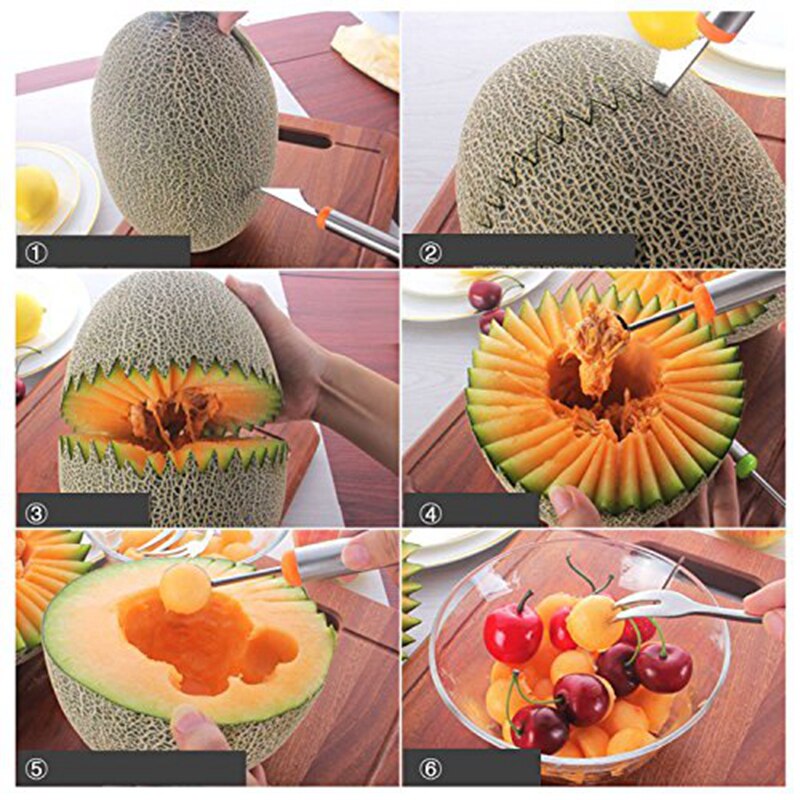 Melão baller fazer bolas de melão com frutas escultura faca multifunções ferramenta de cozinha ferramentas de decoração