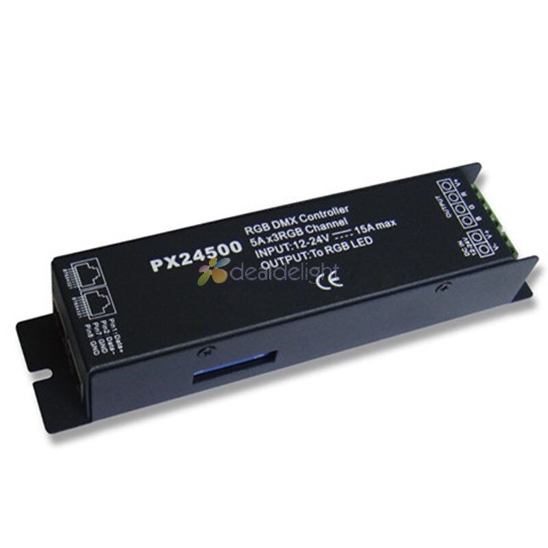 PX24500 DMX512/1990 Controller 3 Channels for RGB LED Bulb Light Lamp DC 12V-24V