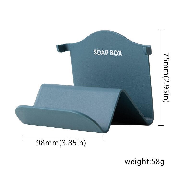 Wall mounted Soap Box Plastic Soap Holder Dish Bathroom Storage Plate Tray Case Rack Soap Sponge Holder for Kitchen