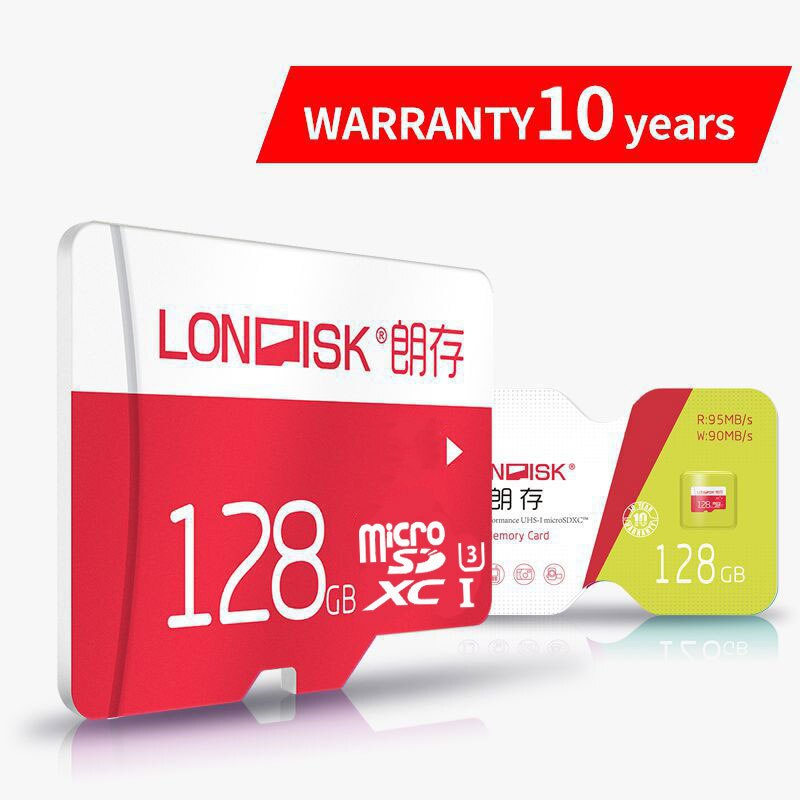 Londisk micro sd-kort 16gb 32gb 64gb 128gb klass 10 uhs -3 minneskort flashminneskort microsd tf-kort för smartphone pad kamera