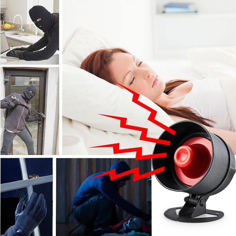 1 Tone Outdoor Security Sound Siren Horn Speaker Metal DC12V Loud High Volume Home Intrusion Car Vehicle Safety Fire Alarm