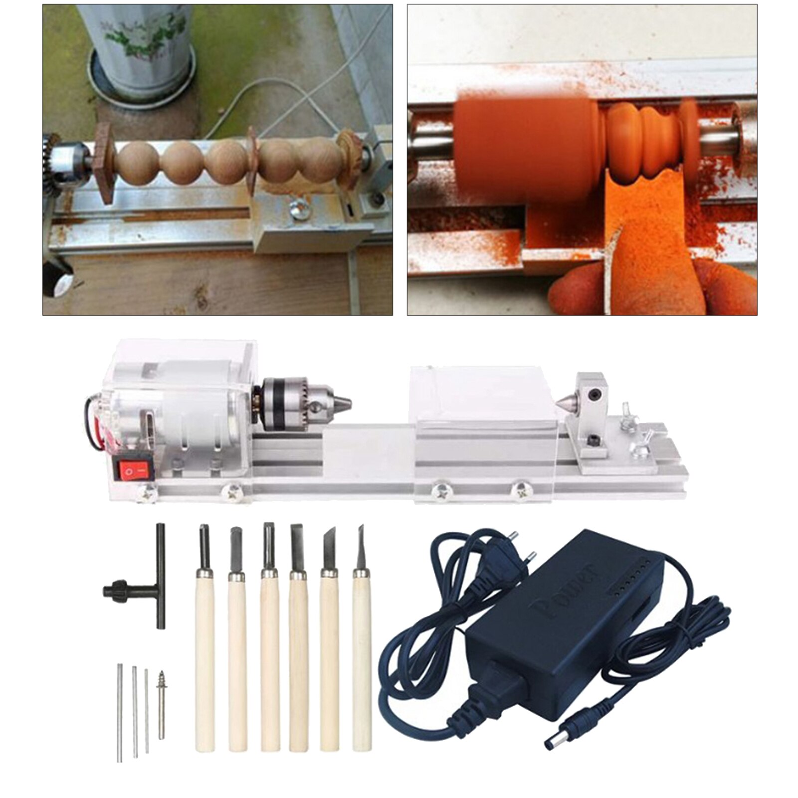 Mini Wood Lathe Machine DIY Woodworking Miniature Mini Lathe Beads Polisher Machine