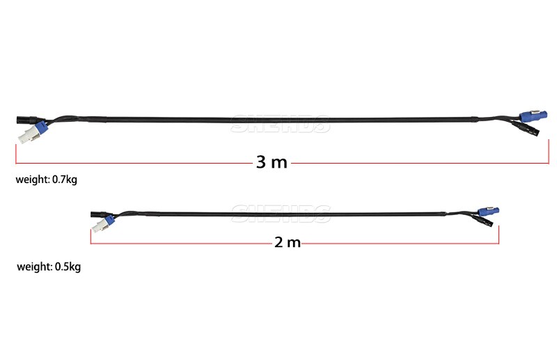 3 meter / 2 meter længde kombination powercon stik dmx kabel power line belysning tilbehør til scenebryllup dj disco skure