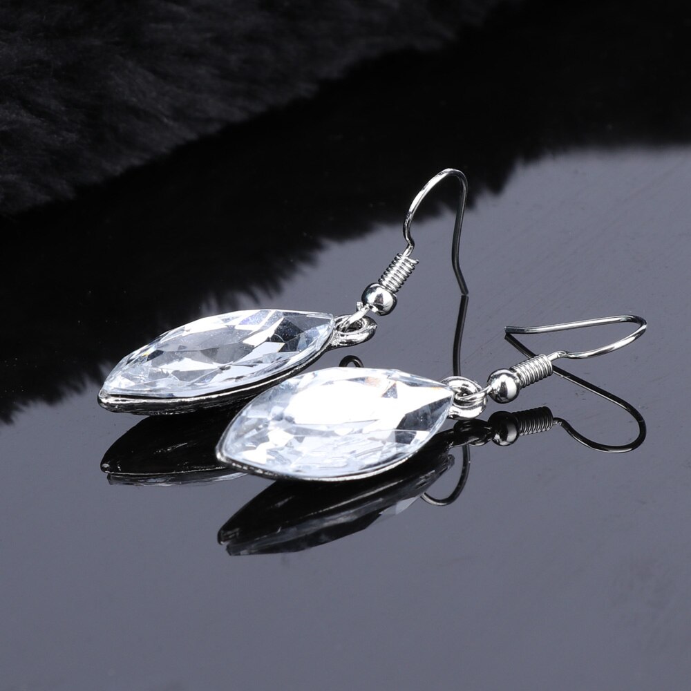 Verzilverd Bridal Sieraden Set Voor Bruiden Crystal Ketting Oorbellen Wedding Party Kostuum Accessoires Decoratie Vrouwen