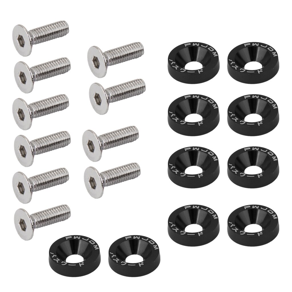 10x Universal Bumpers Fender Washers Kit M6 Bolt Schroef Motor Aluminium 8 Kleuren: Goud