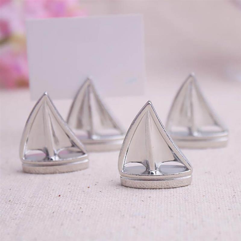10PCS Wedding Table Number Card Holder Place Card Stand Alloy Sailboat Table Card Holder For Wedding