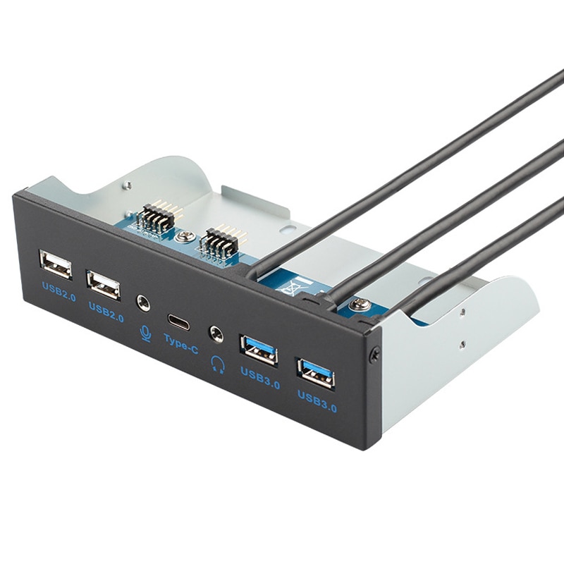 Frontpanel usb 3.0 frontpanel type c hub 20 pin stik 60cm kabel super speed plug and play nem at installere til pc adaptere