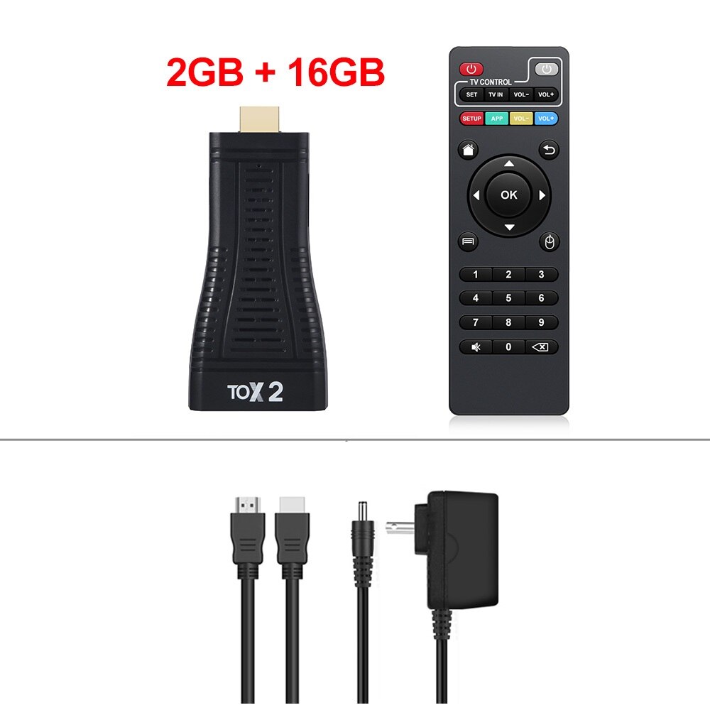 Global TOX2 Tv Stick Android 10.0 Smart Tv Box Android 10 2Gb 16Gb 2.4G &amp; 5G wifi BT5.0 Allwinner H313 Tvbox 1080P 4K Tv Dongle