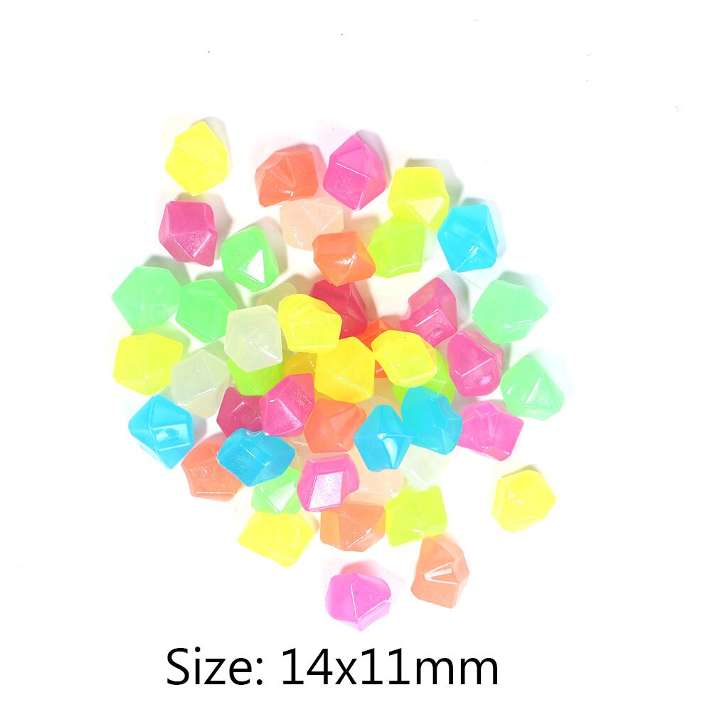100Pcs Luminous Glowing Stones GloIin the Dark Garden Outdoor Aquarium Accessories for Fish Tank Decoration: Style H