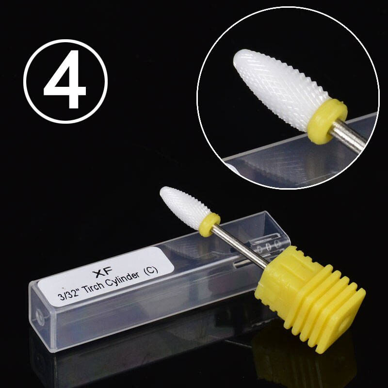 Wuf 1 Pcs Keramische Nail Boor Pedicure Machine Verwijderen Nail Eelt Bit Gereedschap Elektrische Boor 3/32 "Schacht nail Gereedschap: 4
