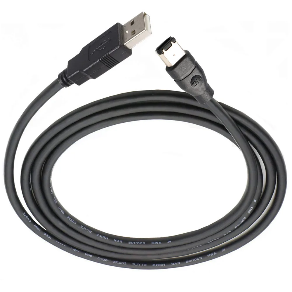 Cable de cobre estándar IEEE400 1394 Firewire USB AM a 6P Cable USB a 1394 Cable de conexión de tarjeta de sonido de 6 pines 1,2 m 1,8 m 3m