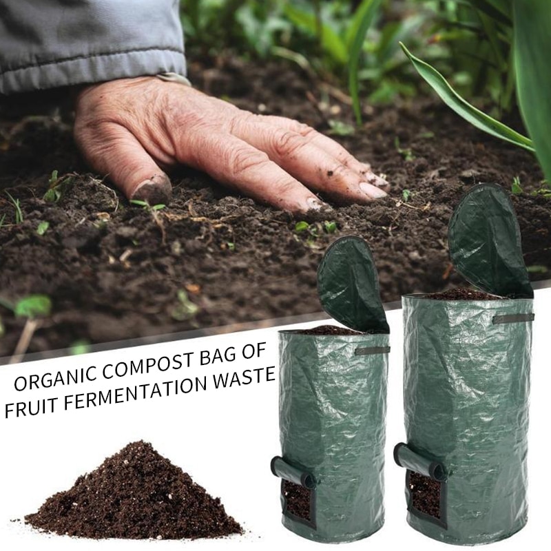 Organic Compost Bag Fruit Kitchen Waste Fermentation Waste Collector Storage Disposal Compost Vegetable Grow Bag Garden Tool