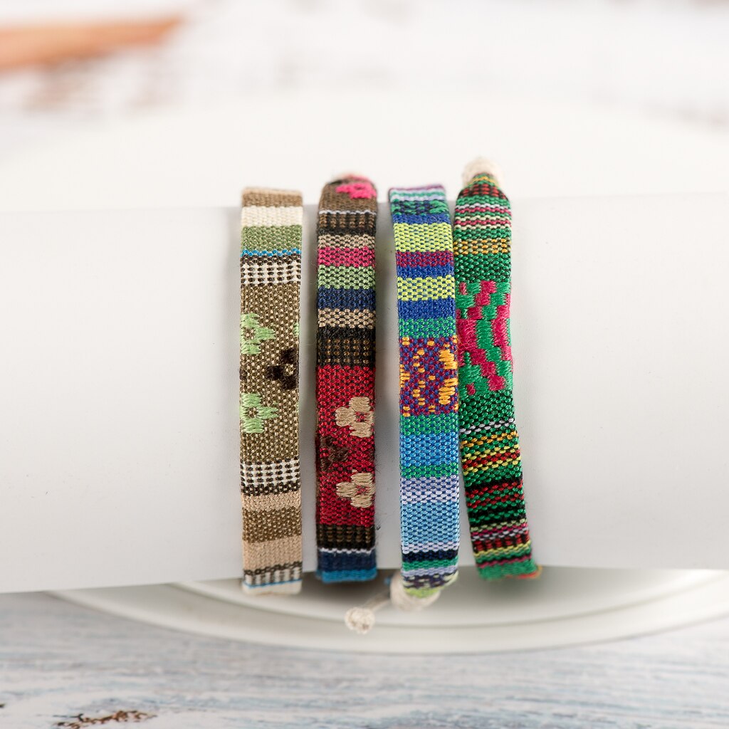 Vintage Charms Verstelbare Handgemaakte Macrame Touw Armband Draad Armbanden Lot # KY212